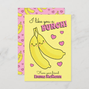 Banana Kids Classroom Valentine Cards Dankeskarte