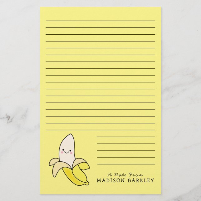 Banana Kids Niedlicher Kawaii Briefpapier (Vorderseite)