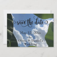 Banana Leaf Gerahmt Sky Tropical Save the Date