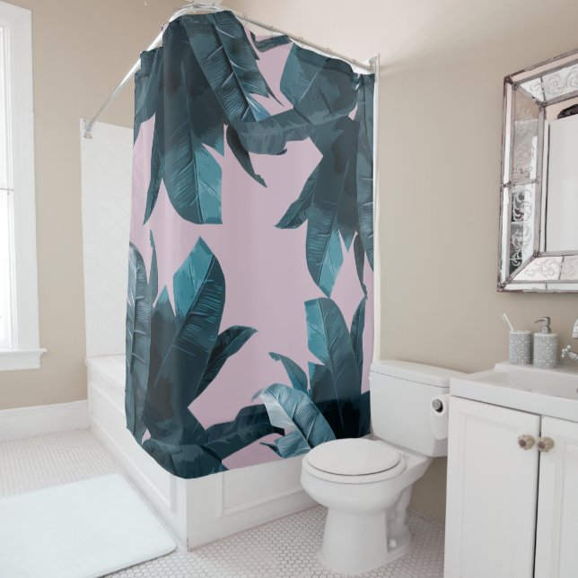 Banana Leaf Print Lilac Duschvorhang (Beispiel)