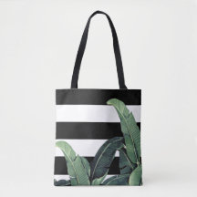 Banana Leaf Tropical Strip Bag - Martinique Print