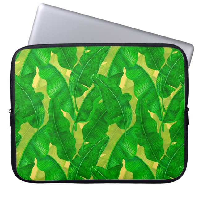 Banana leaves watercolor pattern laptopschutzhülle (Vorderseite)
