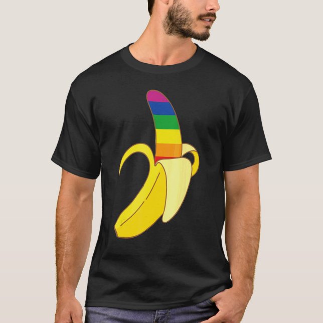 Banana Lgbt Flag Niedlich Support Gay Pride Bisexu T-Shirt (Vorderseite)