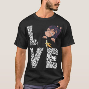 Banana Lover Funny Monkey Tropischer Sommer Obst L T-Shirt