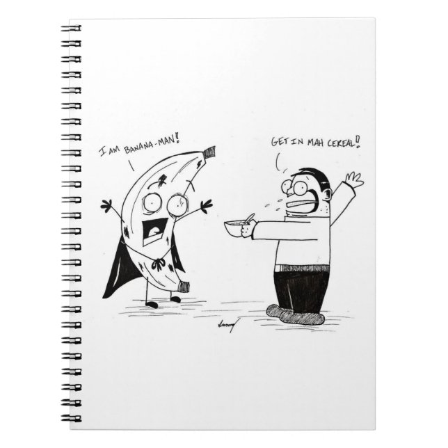 Banana Man Funny Cartoon Notebook Notizblock (Vorderseite)