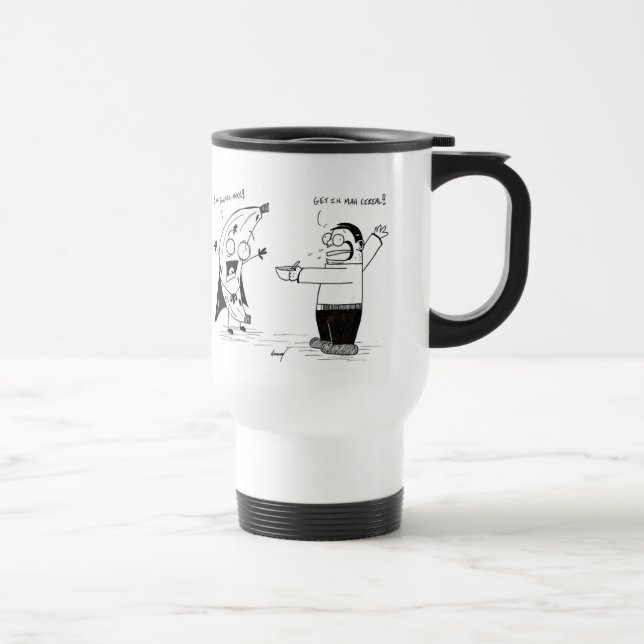 Banana Man Funny Cartoon Travel Mug Reisebecher (Rechts)