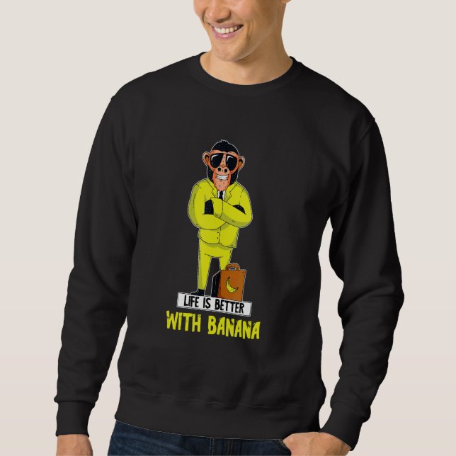 Banana  Monkey Suit Vegan Food Banana Sweatshirt (Vorderseite)