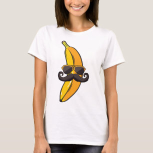Banana Mustache Sonnenbrille Face Funny Fruit Cool T-Shirt