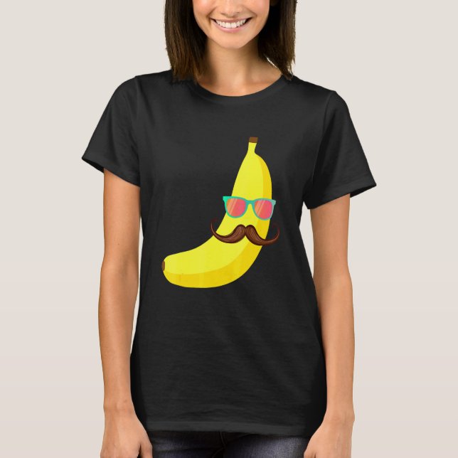 Banana Mustache Sonnenbrille Sommerurlaub Tropic T-Shirt (Vorderseite)