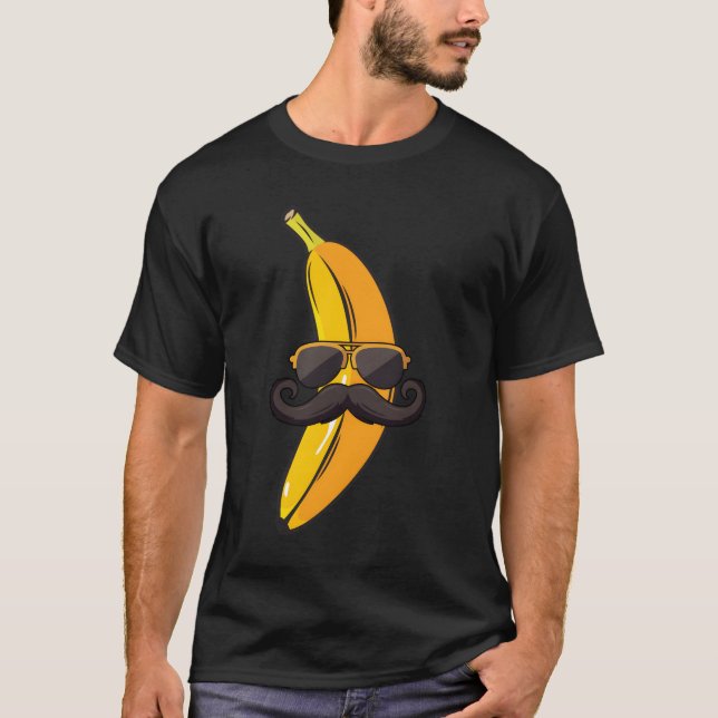 Banana Mustache Sunglasses Face Fruit Banana T-Shirt (Vorderseite)