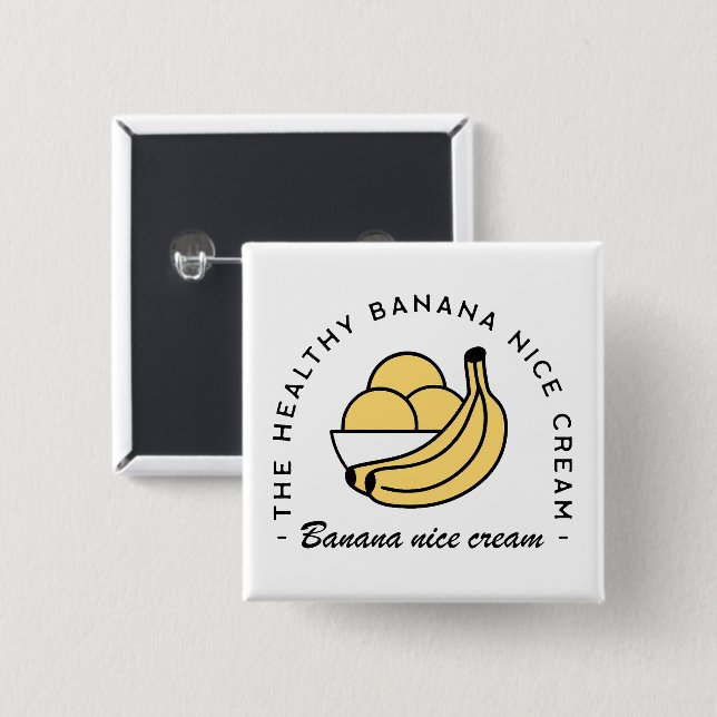 Banana nice Creme gesund Sommer Früchte Ästhetik Button (Vorne & Hinten)