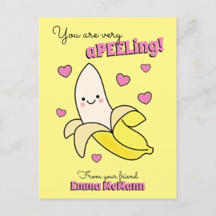 Banana Niedlich Kids Valentinstag Kawaii Postkarte