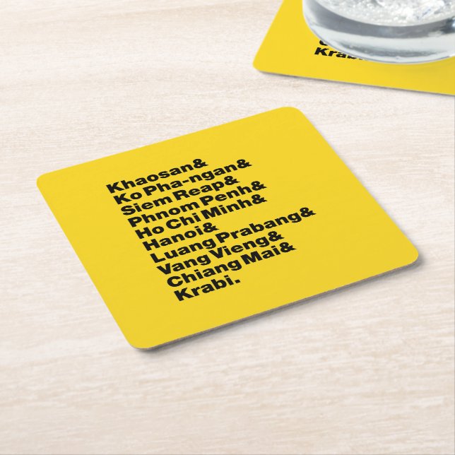 Banana Pancake Trail / Circuit Rechteckiger Pappuntersetzer (angewinkelt)