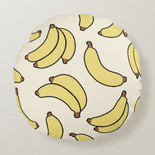 Banana Parade Butter Gelb Rundes Kissen