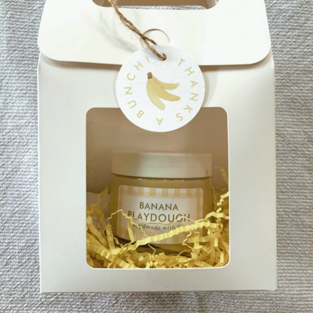 Banana Party Playdough Yellow Gingham Labels Adressaufkleber (Von Creator hochgeladen)