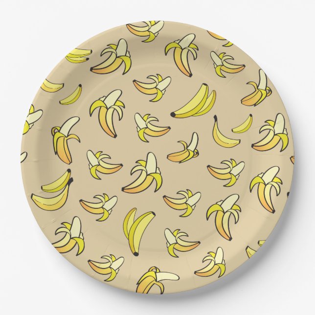 Banana Pattern Pappteller (Vorderseite)