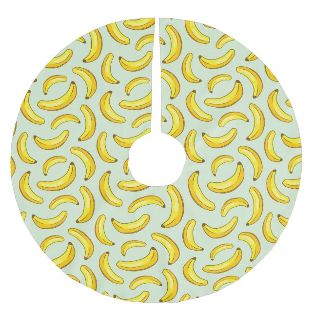 Banana Pattern Polyester Weihnachtsbaumdecke (Vorderseite)
