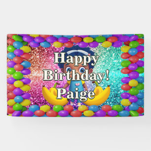 Banana Personalisierter Charakter Geburtstagsbanne Banner