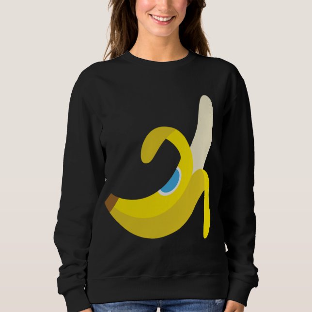 Banana Plantain Niedlich Reif Geschälte Früchte Ye Sweatshirt (Vorderseite)
