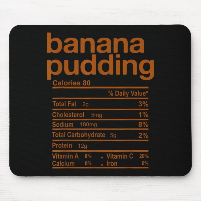 Banana Pudding Nutrition Facts Funny Thanksgiving  Mousepad (Vorne)