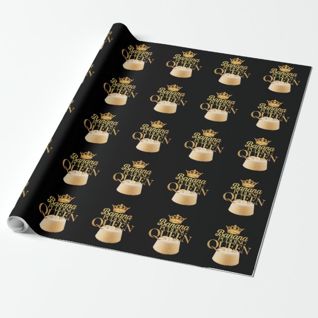 Banana Pudding Queen Ultimate Design zum Dessert Geschenkpapier (Ungerollt)