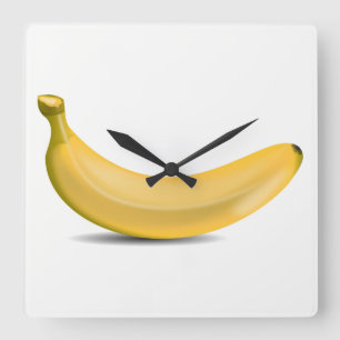 Banana Quadratische Wanduhr