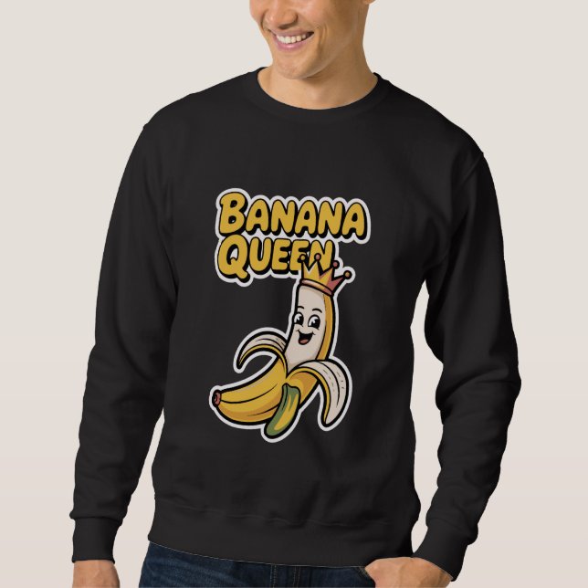 Banana Queen Kawaii Crowned Fruit Sweatshirt (Vorderseite)