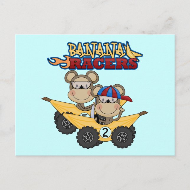 Banana Racers Tshirts und Geschenke Postkarte (Vorderseite)