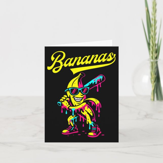 Banana Retro Rücken Popular Frucht Baseball Bana Karte (Vorderseite)