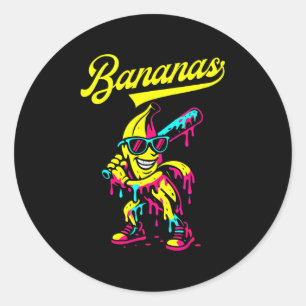Banana Retro Rücken Popular Frucht Baseball Bana Runder Aufkleber
