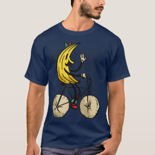 Banana Riding Bike Mustache Bicycle Cartoon T-Shirt