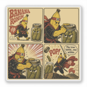 Banana Ronin Einmachglas — Der wahre Kampf in dir Aufkleber