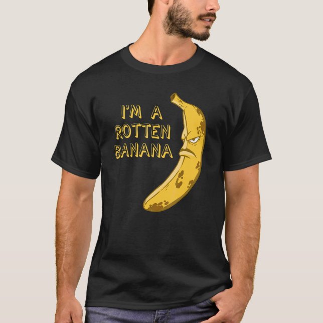 Banana Rotten Brown Frownace Frucht T-Shirt (Vorderseite)
