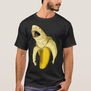 Banana Shark Banana Themed Party Shark Thread T-Shirt