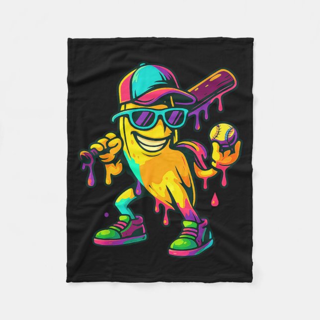 Banana Shirt Funny Banana Drip Graphic Kids Boys G Fleecedecke (Vorderseite)