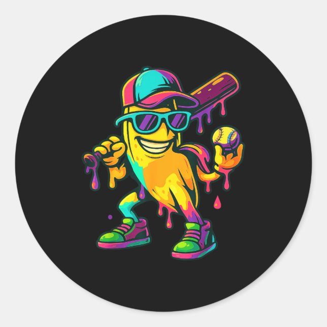 Banana Shirt Funny Banana Drip Graphic Kids Boys G Runder Aufkleber (Vorderseite)