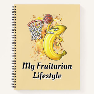 Banana Slam Dunk Shot Fruity Anpassbarer Titel Notizbuch