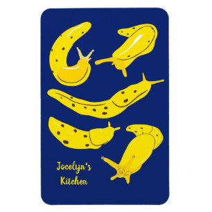 Banana Slugs Gelb und Royal Blue Personalisiert Magnet
