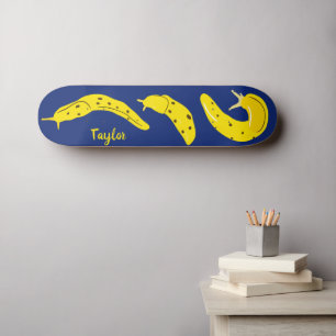 Banana Slugs Gelb und Royal Blue Personalisiert Skateboard