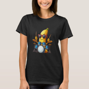 Banana-Sonnenbrille spielen Trommelmusik Funny Fru T-Shirt