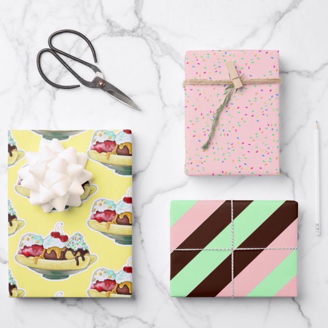Banana Split Birthday Packpapier Blätter (Vorderseite)