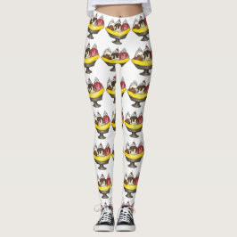 Banana Split Ice Creme Hot Fudge Sundae Feinschmec Leggings