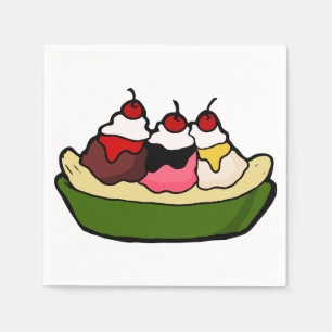 Banana- splitsüße Eiscreme-Leckerei Serviette
