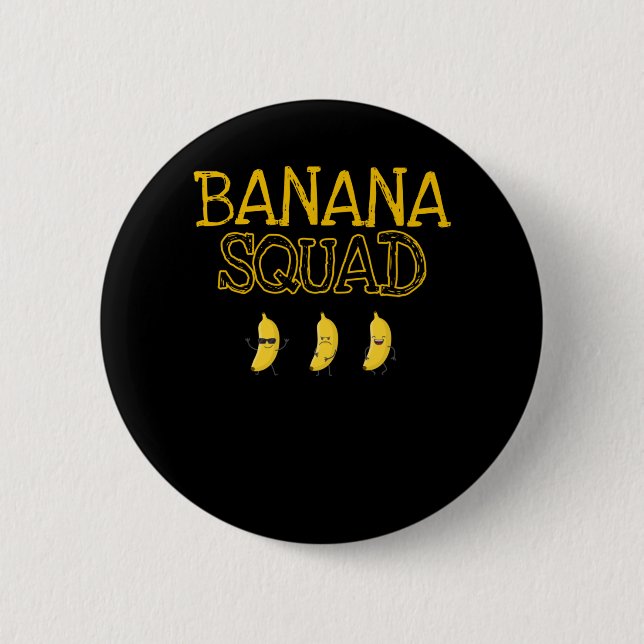 Banana Squad Happy Kawaii Cooles Obst Button (Vorderseite)