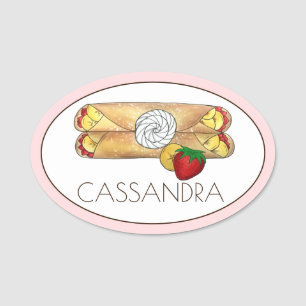 Banana Strawberry Crêpes French Food Cuisine Crepe Namensschild