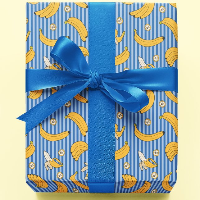 Banana Stripe Vector Muster | Classic Blue Geschenkpapier (Von Creator hochgeladen)