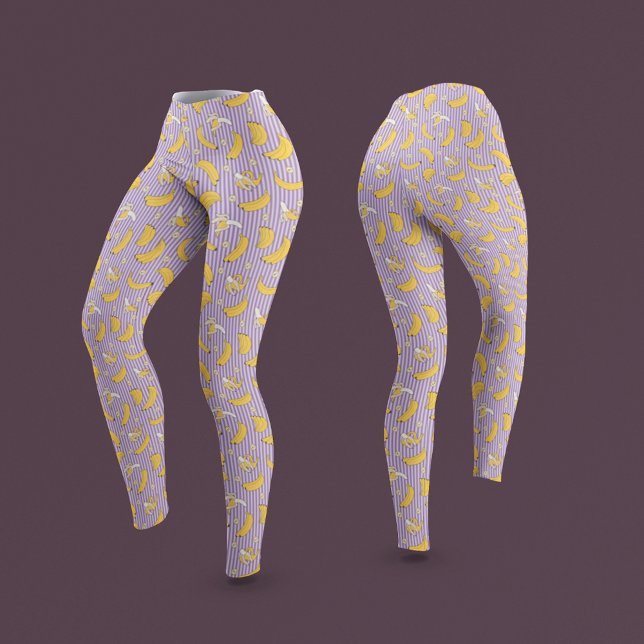 Banana Stripe Vector Muster | LILA Leggings (Von Creator hochgeladen)