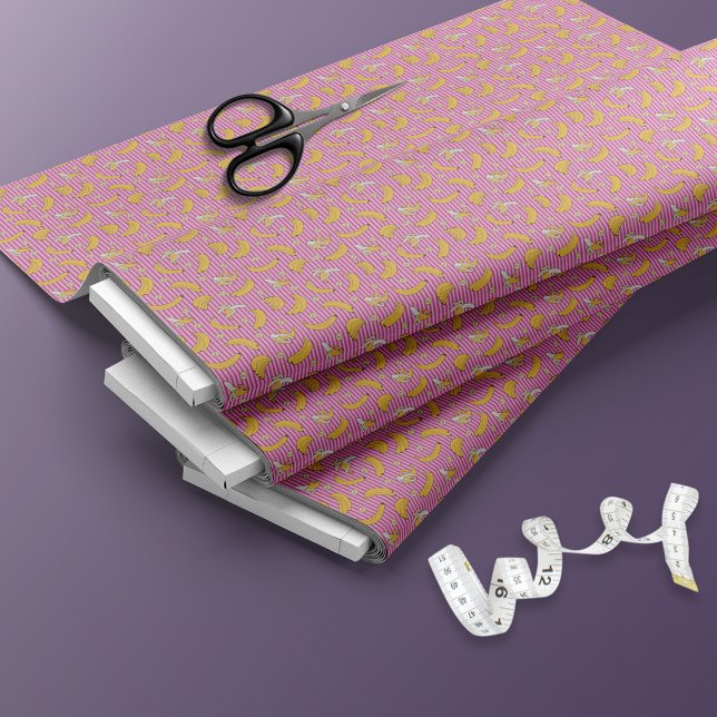 Banana Stripe Vector Muster | Magenta Stoff (Von Creator hochgeladen)
