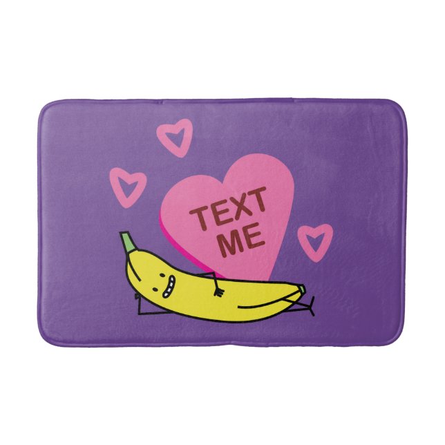 Banana Text Me Valentine lächelt Badematte (Vorderseite)