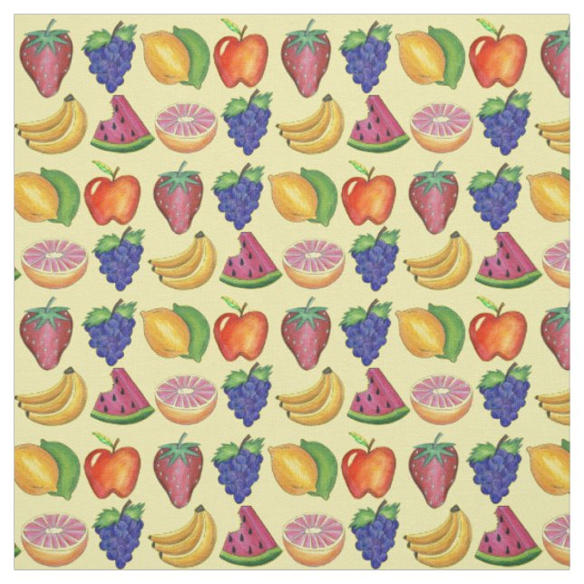Banana Traube Erdbeere Melon Frucht Stoff (Muster)